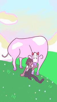 mrcatlion pink friendship pastel cow GIF