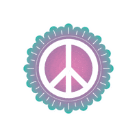 MagdalynnHill love peace colorful groovy Sticker