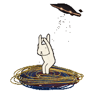 swanzystory space bunny yoga ufo Sticker