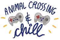 siminascribbles games chill videogame acnh Sticker