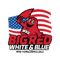 American Flag Usa Sticker by Western Kentucky University