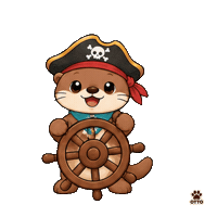 Steering All Aboard Sticker by Otto the Otter by GleeSpace
