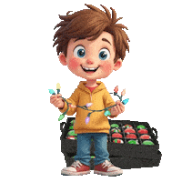 Boys Girls Christmas Ornaments Sticker