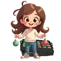 Boys Girls Christmas Ornaments Sticker