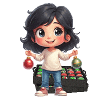 Boys Girls Christmas Ornaments Sticker