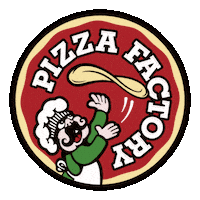 PizzaFactoryInc logo pizza we em Sticker