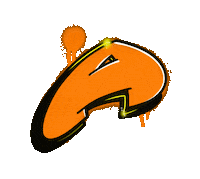 arik_dgr art orange alphabet letters Sticker