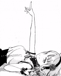 Manga Pointing Up GIF