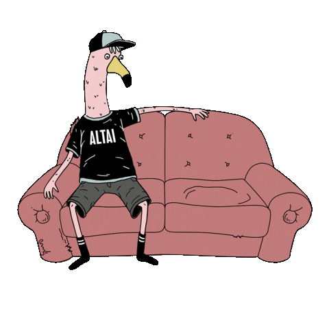 couch flamingo Sticker by Altai Company
