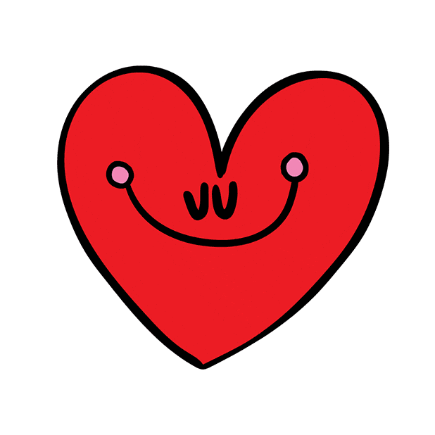 I Love You Hearts Sticker by Jon Burgerman