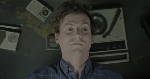 polyvinylrecords giphygifmaker retro staring eyebrows GIF