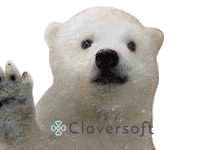polar bear hello Sticker by Cloversoft