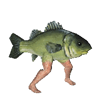 skcotterell dancing gaming running fish Sticker