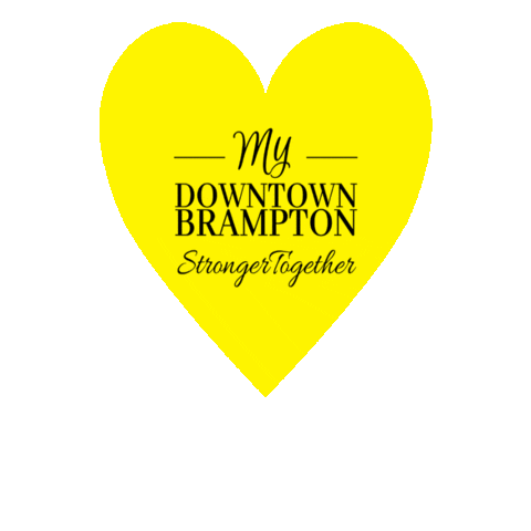 downtownbramptonbia giphygifmaker supportlocal yellowheart downtownbrampton Sticker