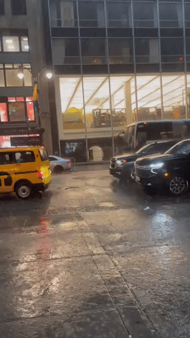 Thunderstorm Soaks Midtown Manhattan