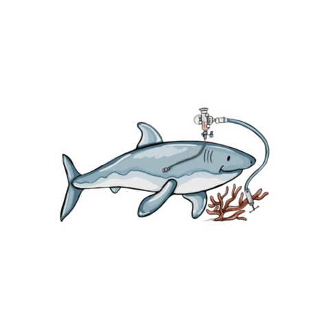 Shark Dino Sticker by Freearm Tube Feeding Assistant