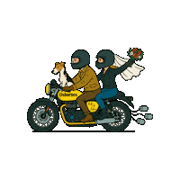 Just Married Dog Sticker