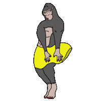 Gorilla Fluttering Sticker