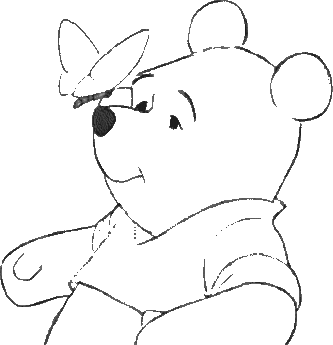 winnie the pooh butterfly STICKER