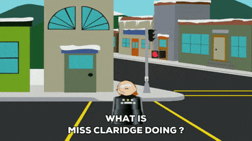 miss claridge wondering GIF by South Park 