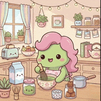 Matcha Lover GIF by KuteCosmos | Home of Fruffy