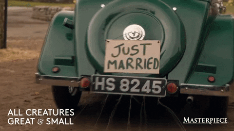 Just Married Love GIF by MASTERPIECE | PBS