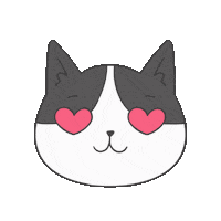 I Love You Heart Sticker by Cat and Cat Comics