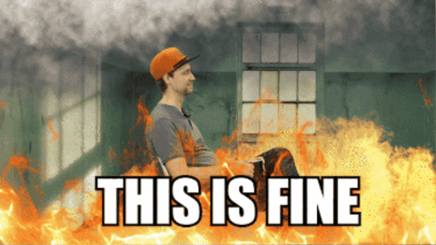 mattsalem giphygifmaker this is fine losing it out of control GIF