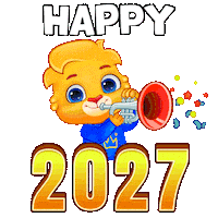Happy New Year Lights Sticker by Lucas and Friends by RV AppStudios