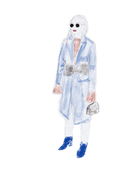 kcadesignco fashion illustration vintage model Sticker