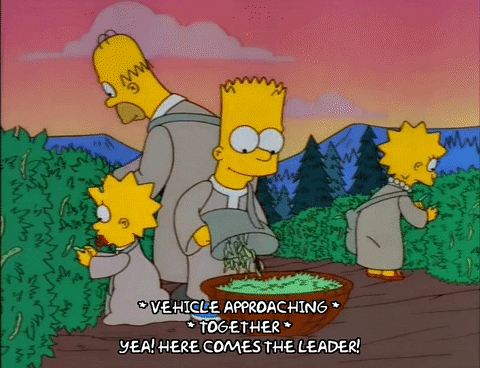 here he comes homer simpson GIF