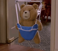 Teddy Bear Baby Swing GIF
