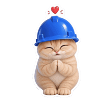 Cat Thank You Sticker by Basecat