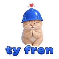 Cat Thank You Sticker by Basecat