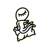 Yoga Pillow Sticker by Dan Flow Art