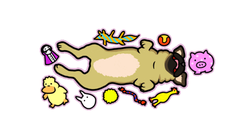 Dog Pug Sticker by Livia Farkas @ urban:eve