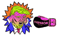 trump fight Sticker by OVERTHROW NEW YORK