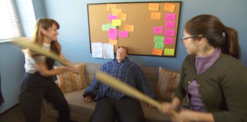 hit hitting GIF by Team Coco