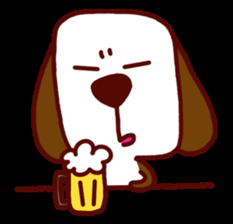 tinkygram giphygifmaker dog drink beer GIF