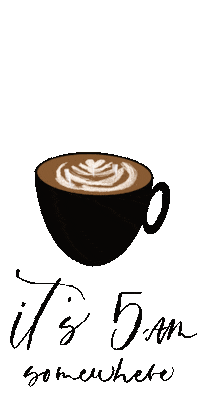 katemichelledesign coffee morning steam latte Sticker