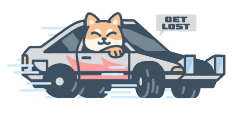 Get Lost Shiba Sticker by teal.