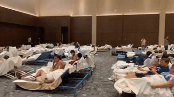 Cancun Hotel Turns Conference Room Into Hurricane Shelter as Delta Approaches