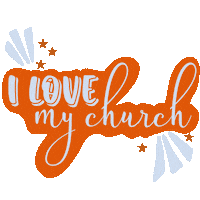 My Church Orange Sticker by Designs by Denae