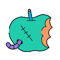 Apple Fruit Sticker by Psychrome
