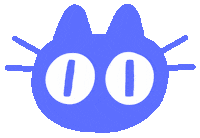 Blinking Blue Cat Sticker by Radhia Rahman