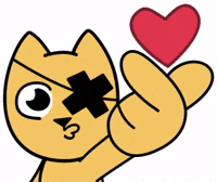 bricxart love cat heart kiss GIF