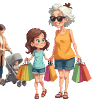 Grandmother Granddaughter Sticker