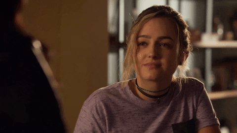 TV gif. Sophie Reynolds as Isabel in LA's Finest, raises her eyebrows in incredulity.