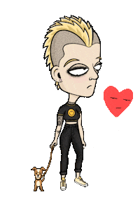 depressedcitizens heart dog sad woman Sticker