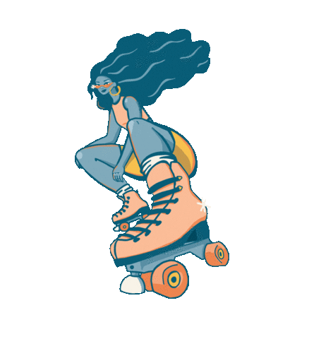 SolQuads giphyupload roller derby rollerskate skater girl Sticker